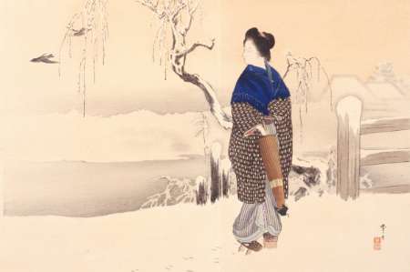 三井好　都のにしき　朝の雪