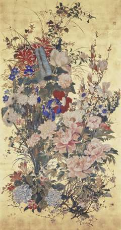 草花図額