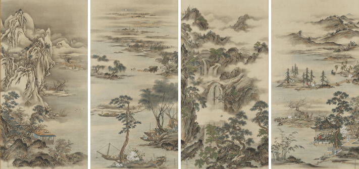 四季山水図（四幅）